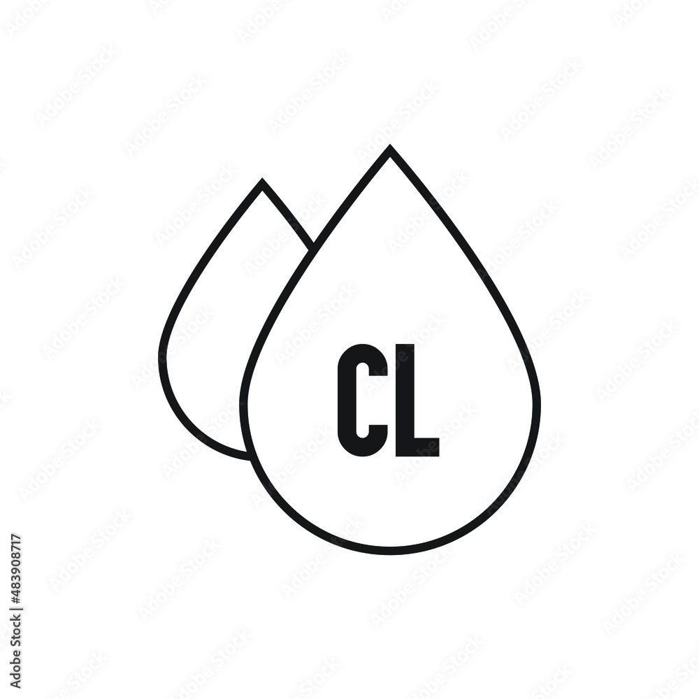 Drop water containing chlorine icon design vector illustration Drop water containing chlorine icon design vector illustration