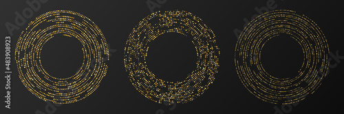 Abstract gold glowing halftone dotted background