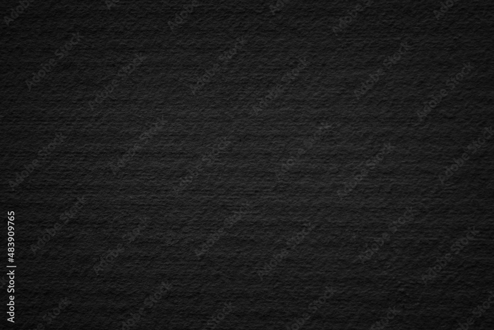 Close up retro plain dark black cement & concrete wall background texture