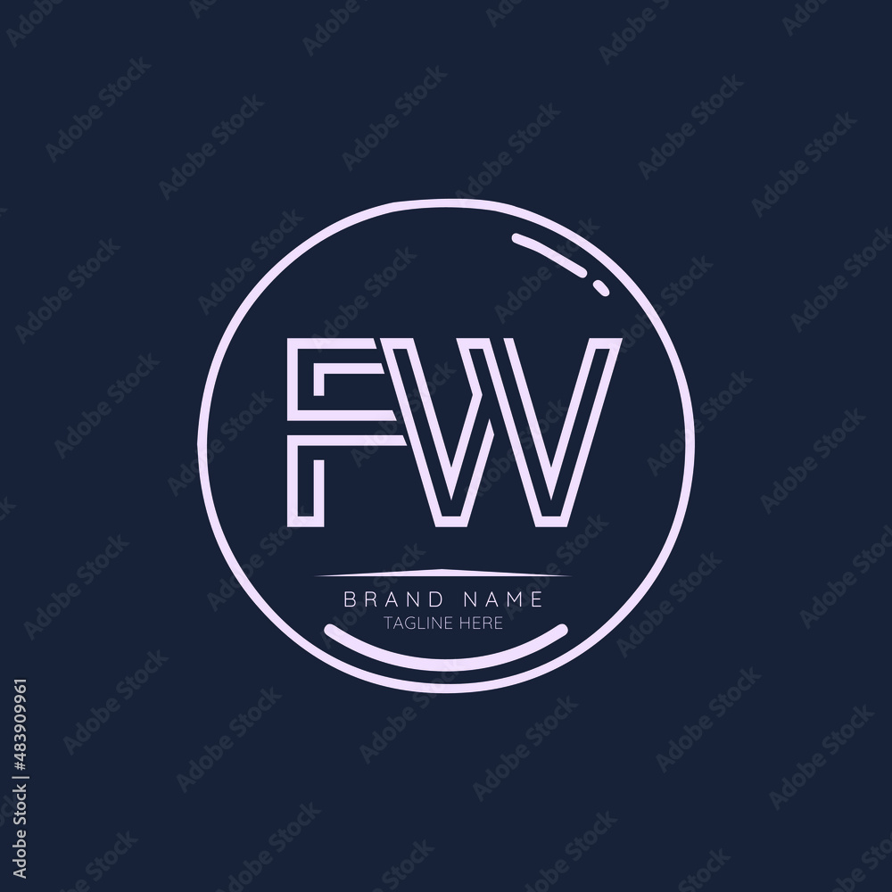 Creative FW initial letter logo design elements. Modern Minimalist business letter logo vector design template.