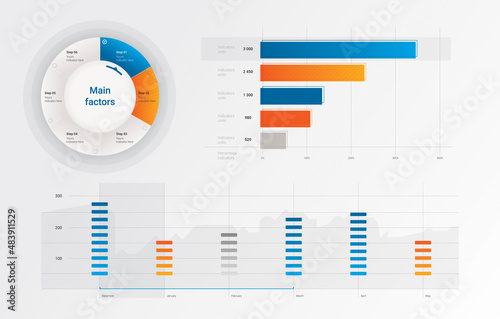 Vector circle element with text for infographic. Template for cycle diagram, graph, presentation and round chart. 