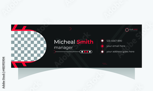 
Email signature template design or Facebook cover design,
Corporate business multi-purpose template with an author photo place modern layout