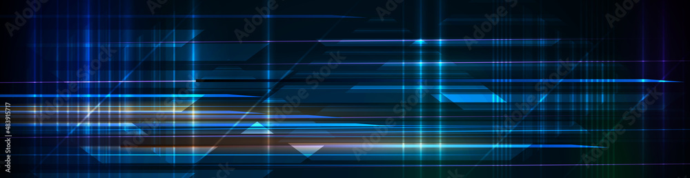 Vector abstract line pattern, digital hi tech technology design and light effect. High speed movement and connection, dark blue background. Illustration futuristic, communication, cyberspace concept. Vector abstract line pattern, digital hi tech technology design and light effect. High speed movement and connection, dark blue background. Illustration futuristic, communication, cyberspace concept.
