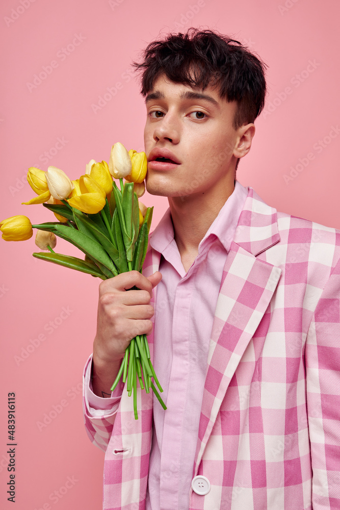 handsome guy in stylish clothes jacket fashion gestures with hands self-confidence Lifestyle unaltered handsome guy in stylish clothes jacket fashion gestures with hands self-confidence Lifestyle unaltered