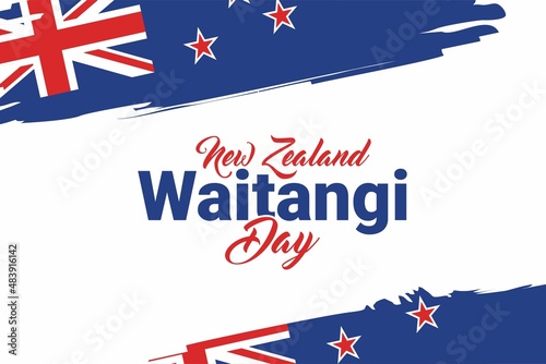 New Zealand Waitangi Day. Vector Illustration. The illustration is suitable for banners, flyers, stickers, cards, etc.