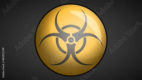 a three-dimensional symbol sign of radioactive contamination