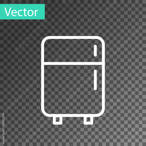 Black Refrigerator icon isolated on transparent background. Fridge freezer refrigerator. Household tech and appliances. Vector