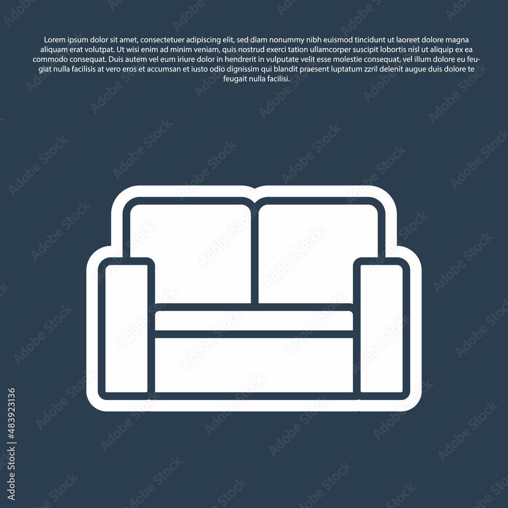 Blue line Cinema chair icon isolated on blue background. Vector Blue line Cinema chair icon isolated on blue background. Vector