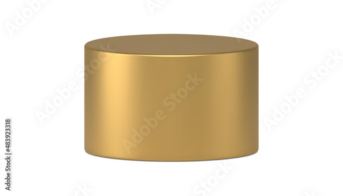 Luxury realistic golden circle cylinder shape stage podium 3d template vector illustration