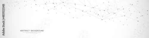 Abstract background and geometric pattern with connecting the dots and lines for banner design or header