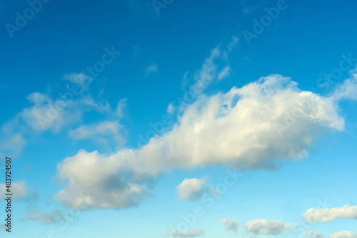 Fototapeta Naklejka Na Ścianę i Meble -  White clouds on a background of the sky with shades of blue