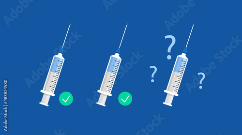 Booster shot. Covid 19 vaccination. Third dose of vaccine. Vector