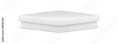 Classic white glossy squared stage podium level isometric design for show or product presentation