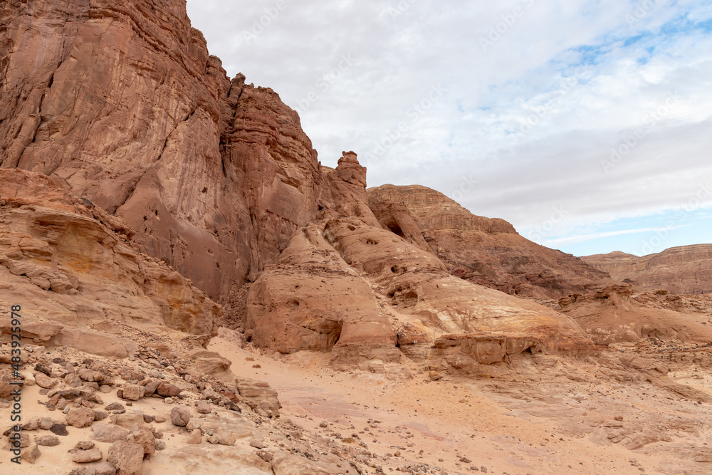 Fantastically  beautiful mountain nature in Timna National Park near Eilat, southern Israel.