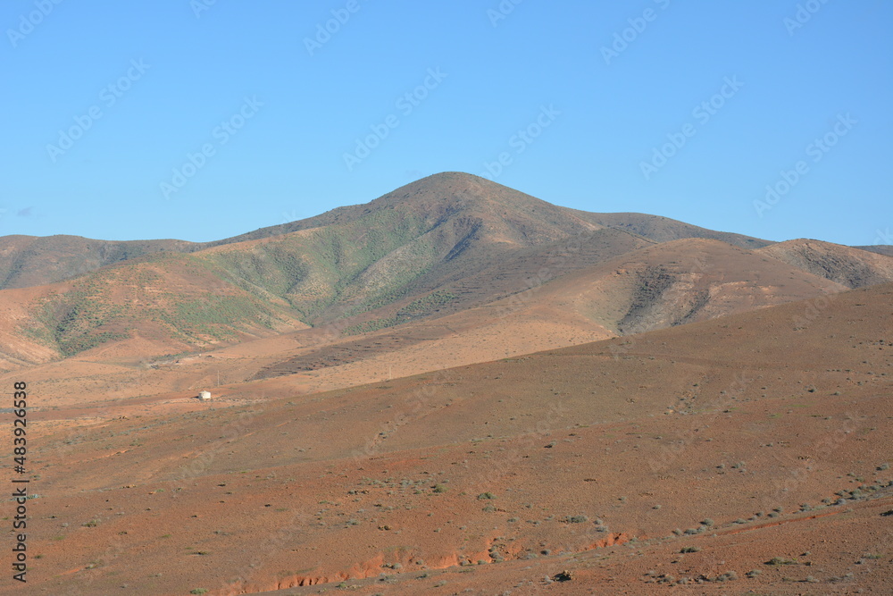 View of the mountain landscape. Fuerteventura. Canary Islands. Spain
