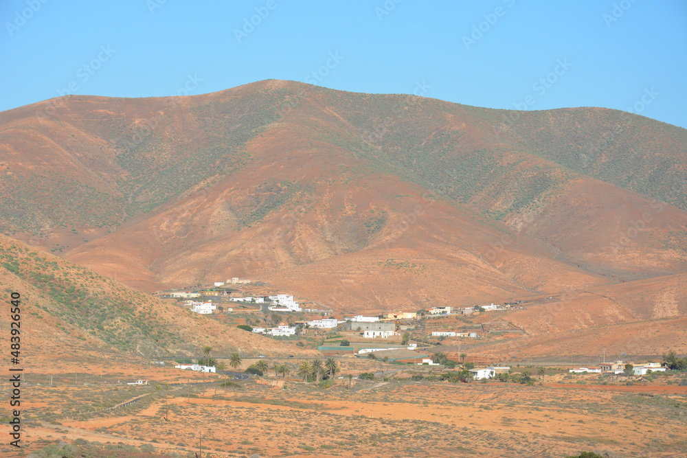 View of the mountain landscape. Fuerteventura. Canary Islands. Spain