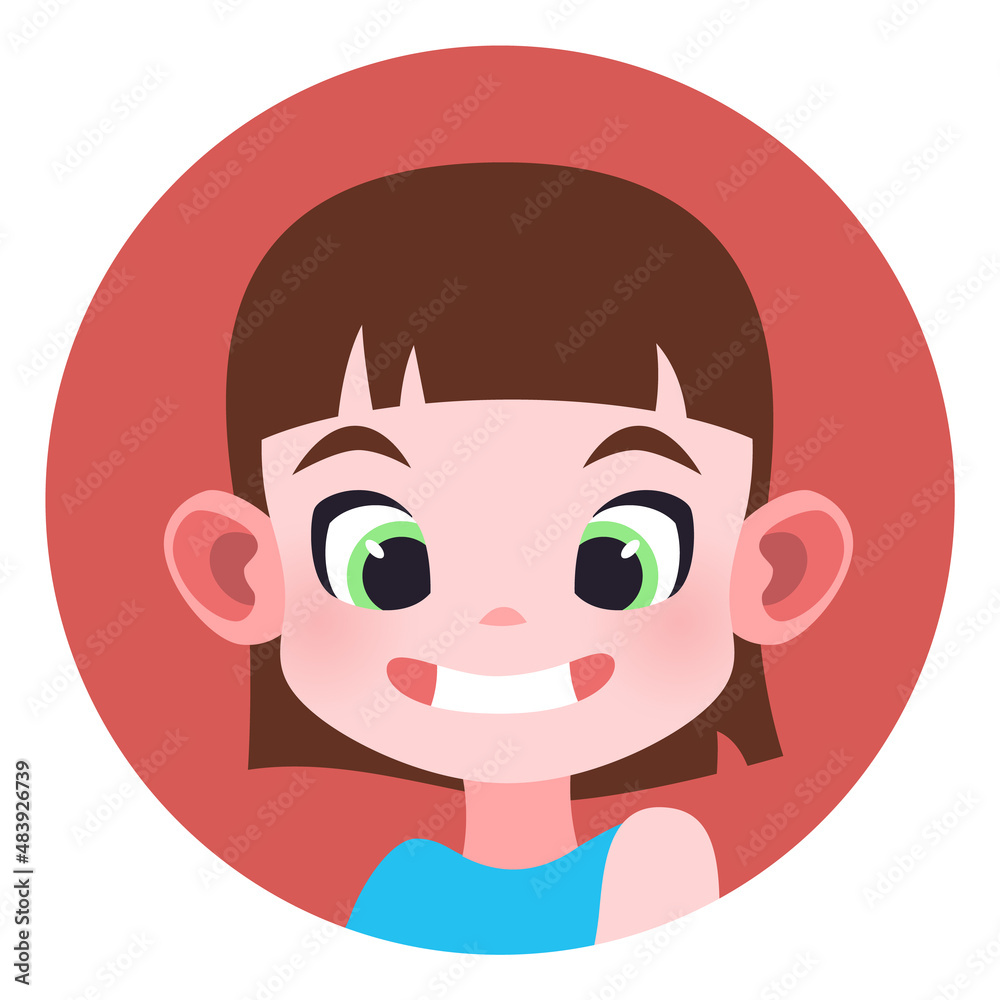 Smiling girl portrait. Child avatar for web user Smiling girl portrait. Child avatar for web user