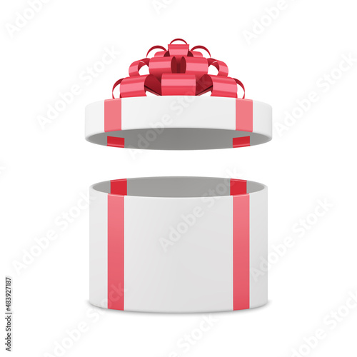 Decorative holiday gift box open cap for desired present package isometric 3d vector illustration