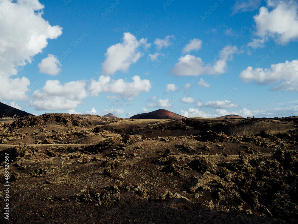 Paysage volcanique sur l'île de Lanzarote dans les Canaries