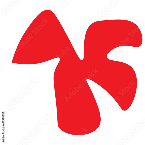 Simple Abstract Shape Cadmium Red