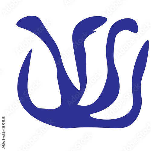 Simple Abstract Shape Cadmium Red