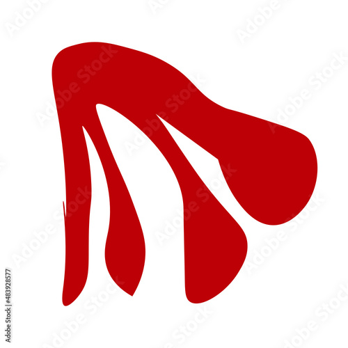 Simple Abstract Shape Cadmium Red