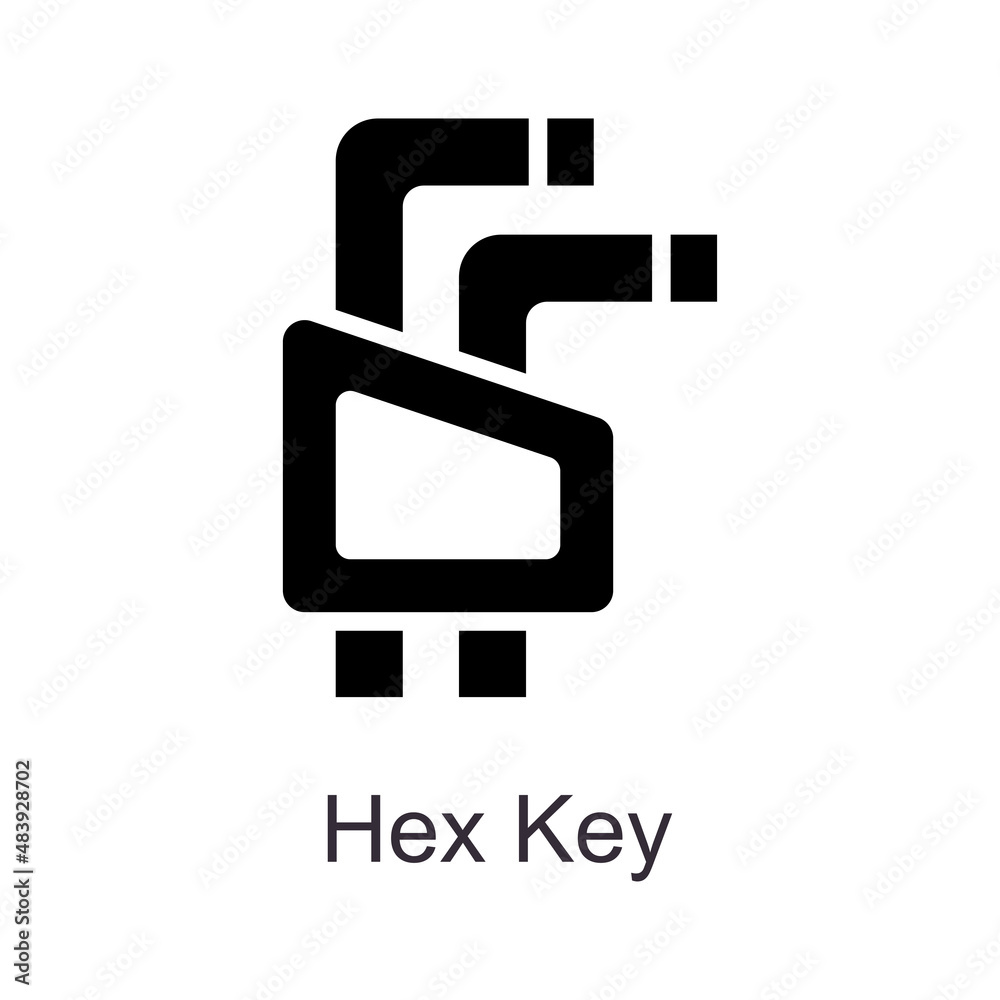 Hex Key vector Solid Icon Design illustration. Home Improvements Symbol on White background EPS 10 File Hex Key vector Solid Icon Design illustration. Home Improvements Symbol on White background EPS 10 File
