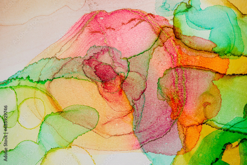 colored fantasies with alcohol ink