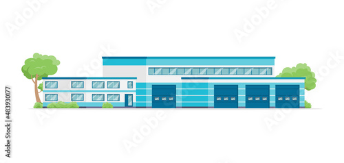 Car washing automobile repair service car shop building exterior isometric vector illustration. Auto maintenance mechanic professional workshop transportation restoration street neighbourhood