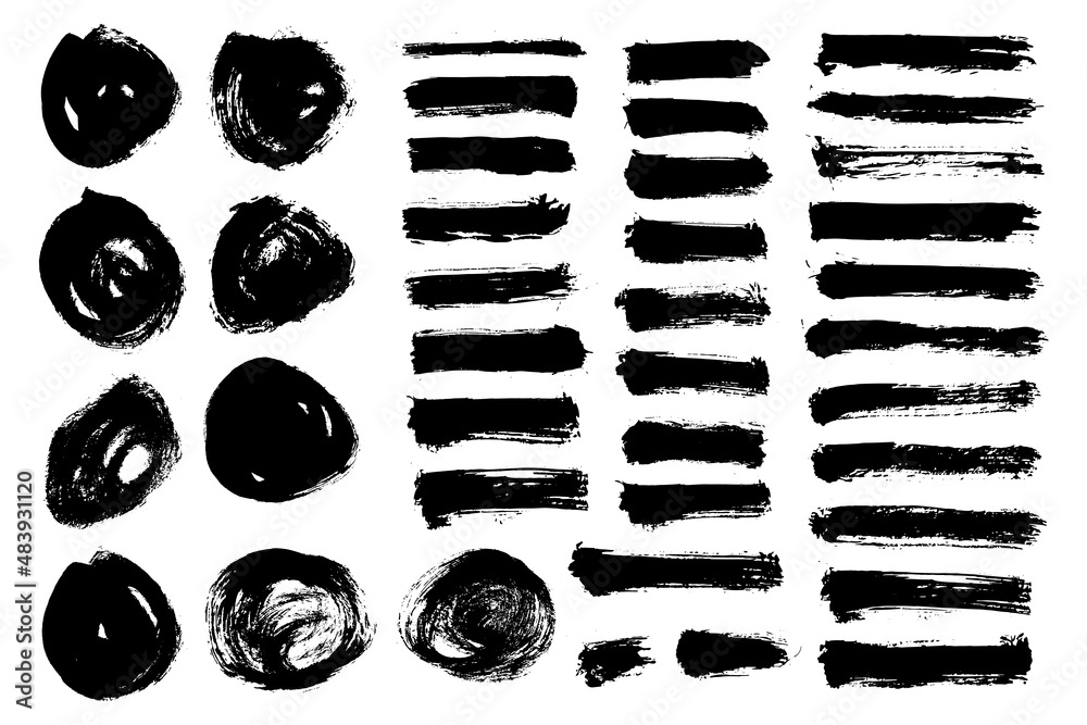 Vector set black paint brush stroke. Black grunge texture brush. Vector set black paint brush stroke. Black grunge texture brush.