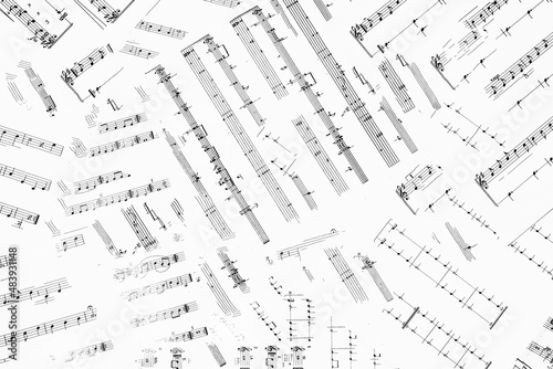 a background of random musical notes like in jazz
