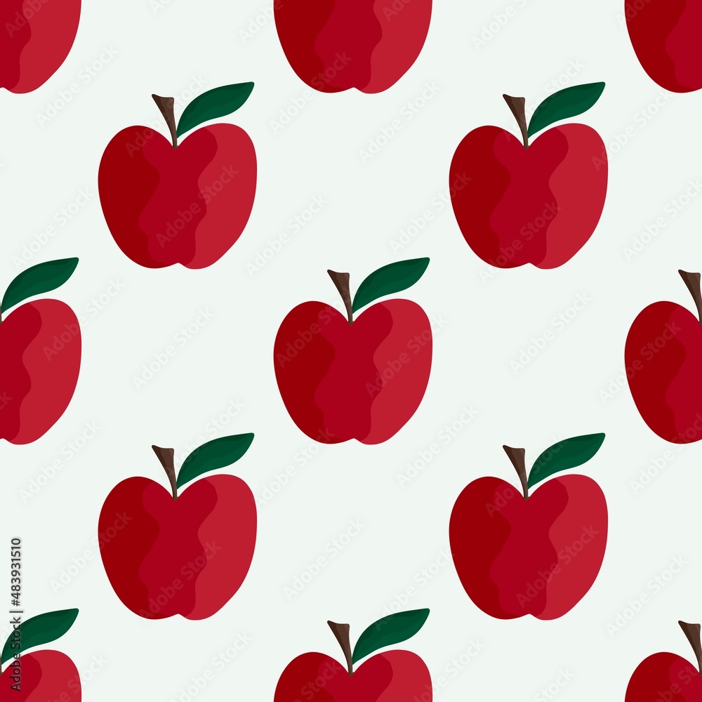 Seamless fruit pattern with apples for gifts Seamless fruit pattern with apples for gifts