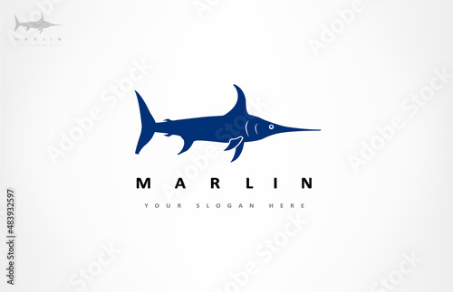 Marlin fish logo vector design