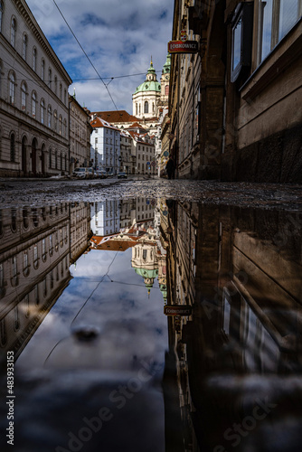Prague streets after rain