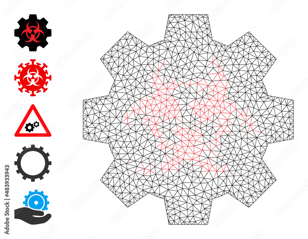 Vector bio-hazard industry mesh icon structure. Abstract flat mesh bio-hazard industry, designed with polygonal grid. Vector bio-hazard industry mesh icon structure. Abstract flat mesh bio-hazard industry, designed with polygonal grid.