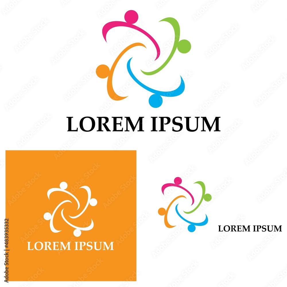Community, network and social icon design template Community, network and social icon design template