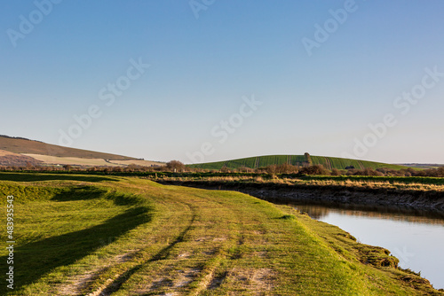 A sunny spring day along the River Ouse, near Lewes in Sussex