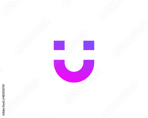 Letter U with smile logo icon design template elements