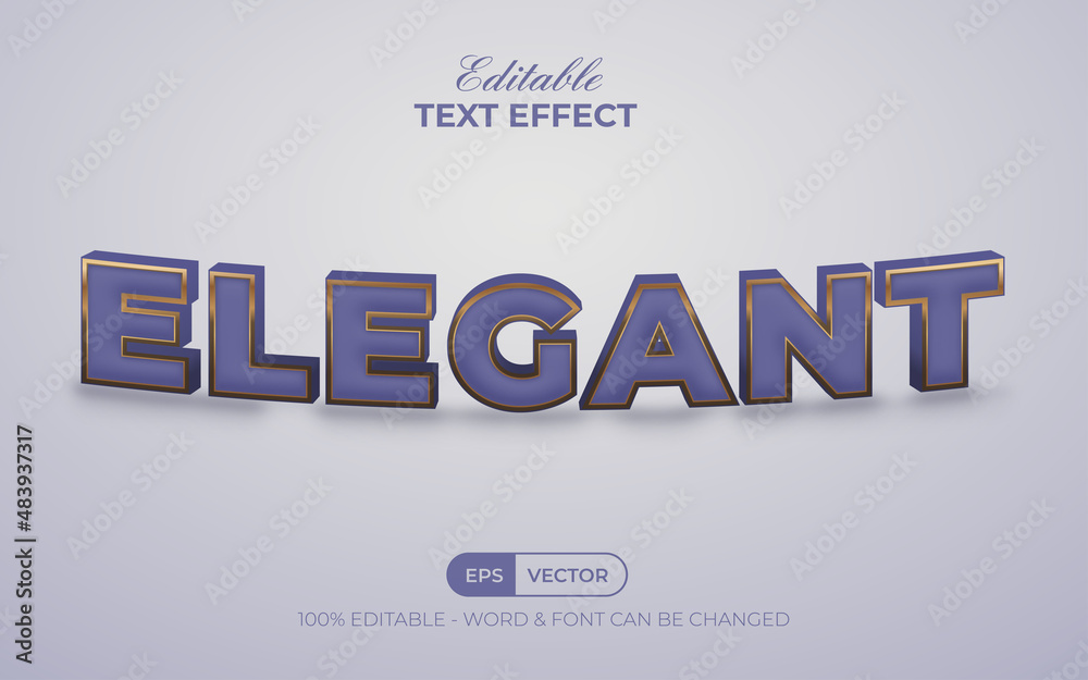 Obraz premium 3D text effect elegant style. Editable text effect.