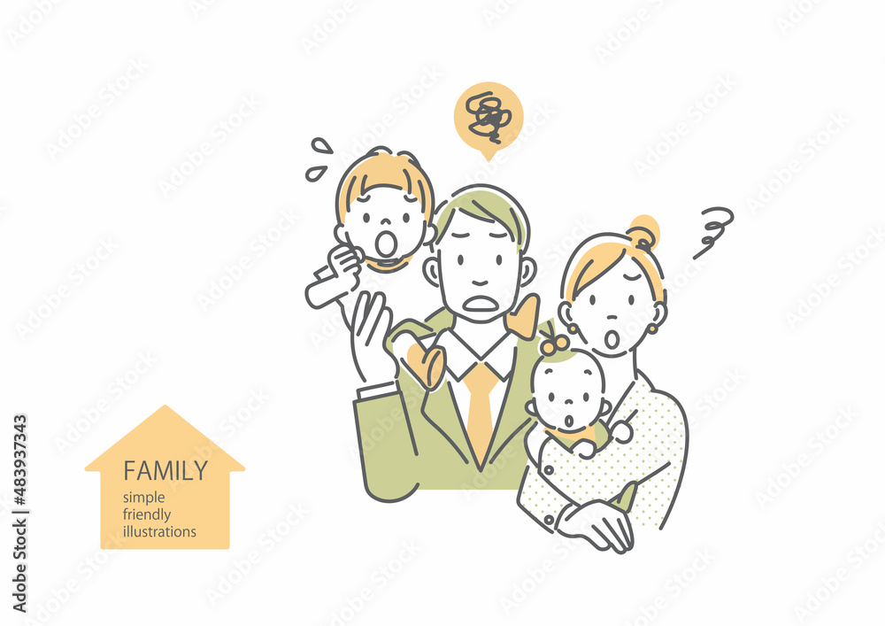 保育園の順番待ち中の若い夫婦と子供たち シンプルでお洒落な線画イラスト Stock Vector Adobe Stock 保育園の順番待ち中の若い夫婦と子供たち シンプルでお洒落な線画イラスト Stock Vector Adobe Stock