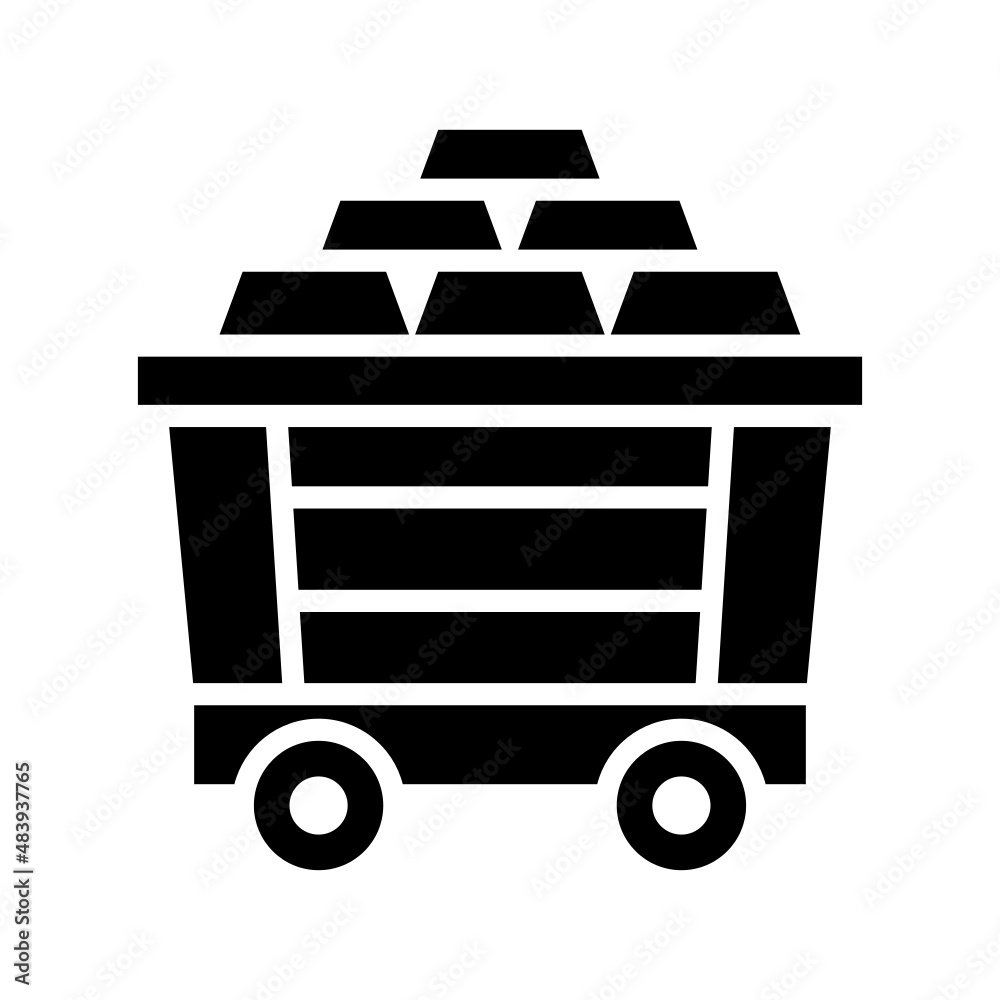Mining Cart icon isolated on white background Mining Cart icon isolated on white background