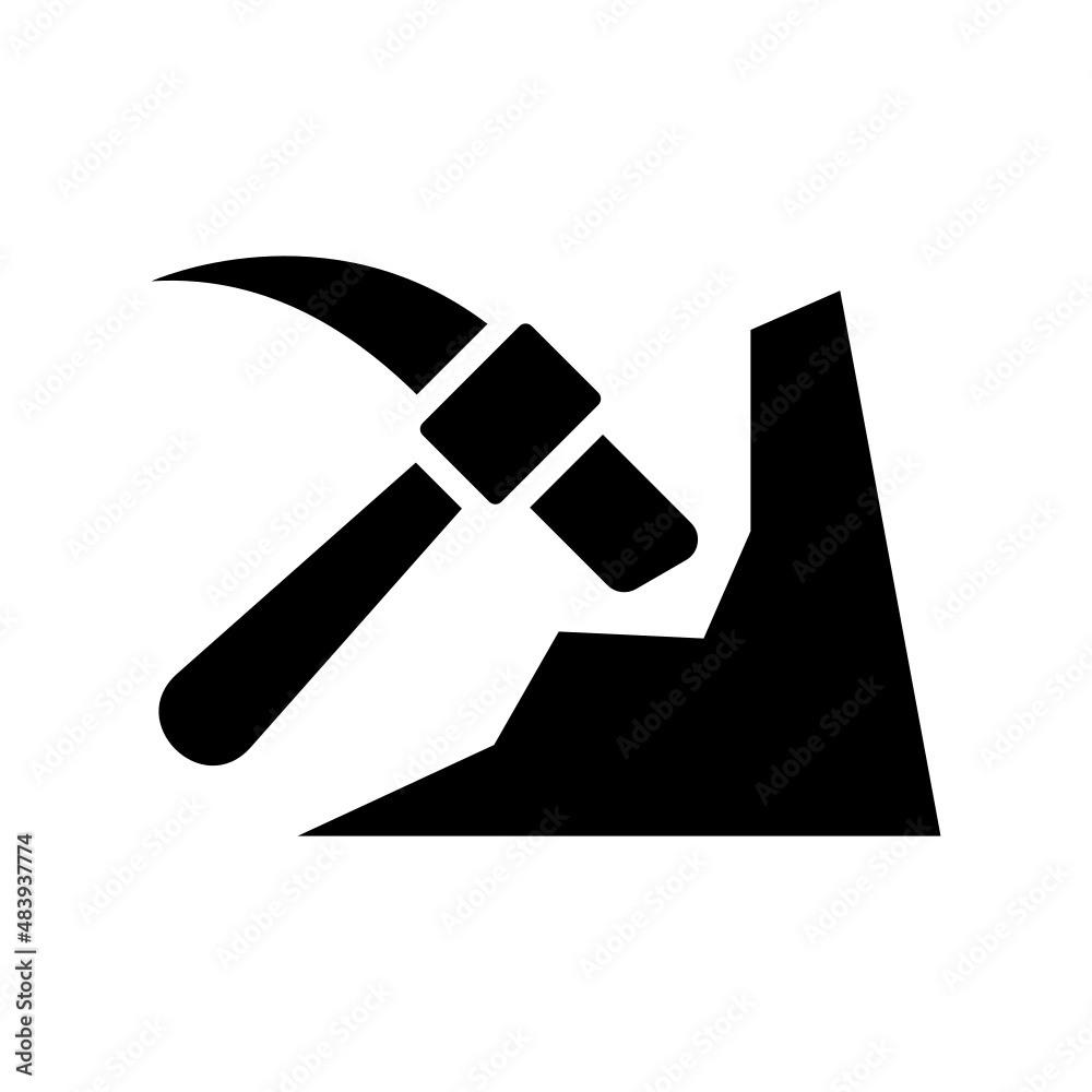 Digging icon isolated on white background Digging icon isolated on white background