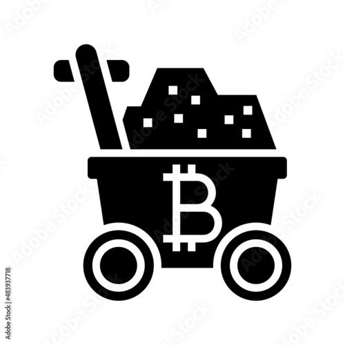 Crypto Mining icon isolated on white background