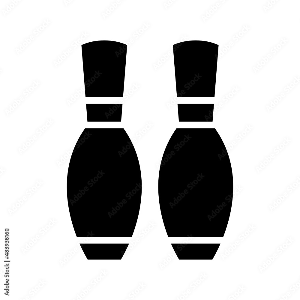 Bowling Pins icon isolated on white background Bowling Pins icon isolated on white background