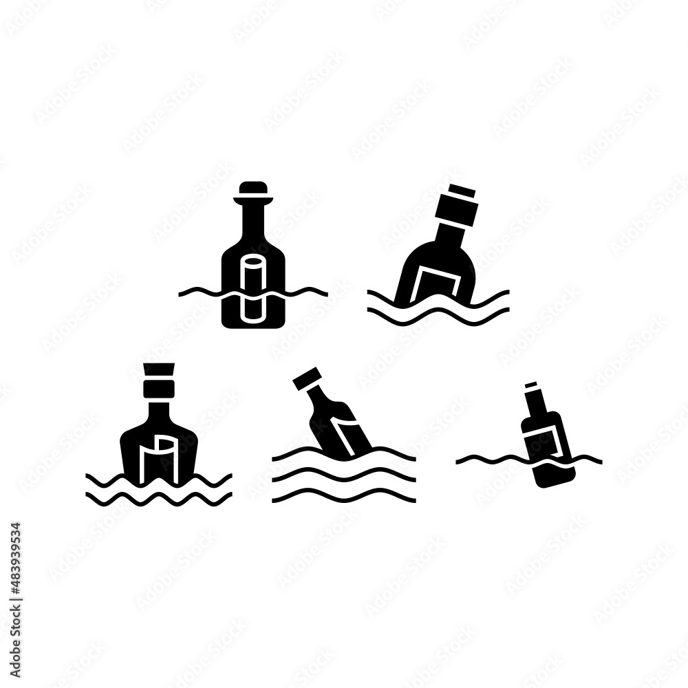 Obraz premium Message Bottle set icon isolated on white background