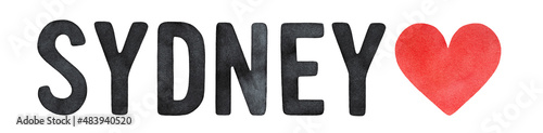 Photography Watercolor lettering of Sydney word
