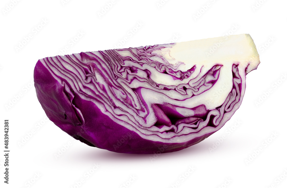 Quarter of red cabbage isolated on white background Quarter of red cabbage isolated on white background