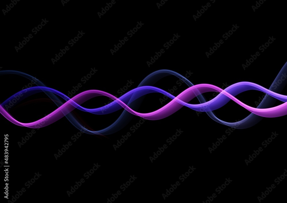 Abstract art background black color with wavy purple nd blue neon lines. Backdrop with curve violet gradient. Abstract art background black color with wavy purple nd blue neon lines. Backdrop with curve violet gradient.