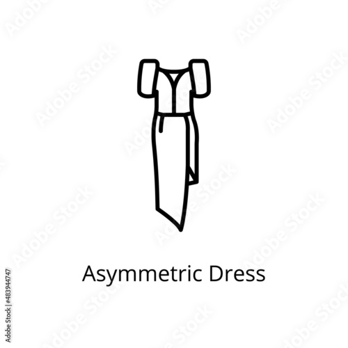 Asymmetric Dress icon in vector. Logotype