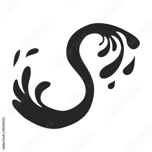 Water splash vector icon.Black vector icon isolated on white background water splash.